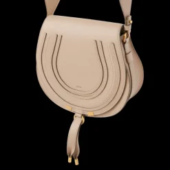 Petit sac porté épaule CHLOE Marcie cuir beige nude