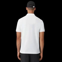 Polo BURBERRY Eddie manches courtes coton piqué blanc logo Monogramme TB