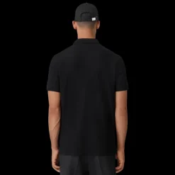 Polo BURBERRY Eddie manches courtes coton piqué Noir logo Monogramme TB
