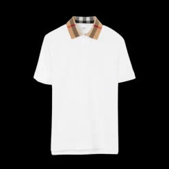 Polo Burberry en coton avec col Check Cody