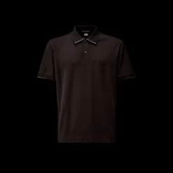 Polo CP COMPANY piqué de coton noir Metropolis Séries