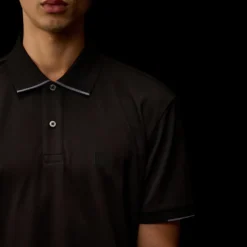 Polo CP COMPANY piqué de coton noir Metropolis Séries