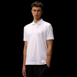 Polo CP COMPANY piqué de coton blanc Metropolis Série