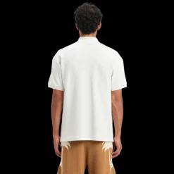 Polo manche courte PALM ANGELS coton blanc gros logo poitrine noir