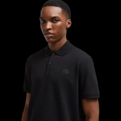 Polo MONCLER Black label coton noir logo noir