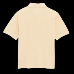 Polo SAINT LAURENT coton piqué jaune broderie YSL bleu