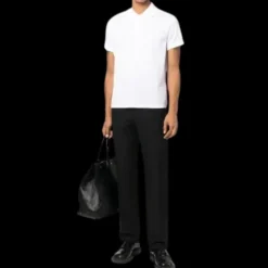 Polo SAINT LAURENT manches courtes coton bio blanc logo Monogramme blanc