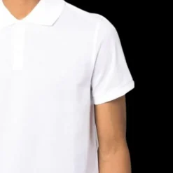 Polo SAINT LAURENT manches courtes coton bio blanc logo Monogramme blanc