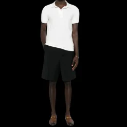 Polo TOM FORD manche courte coton mélangé éponge blanc