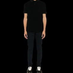Polo TOM FORD manche courte coton mélangé éponge noir