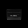 Porte-Cartes BALENCIAGA Cash cuir croco noir logo blanc
