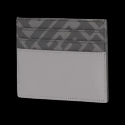 Porte-cartes FENDI FF Squared cuir gris toile FF noir