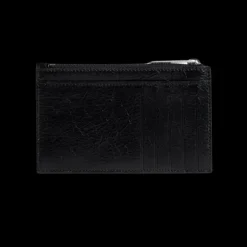 Porte-Cartes Monnaie Long BALENCIAGA Monaco cuir agneau Arena noir