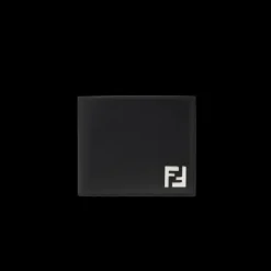 Portefeuille compact FENDI à deux volets FF métal FF Gris noir