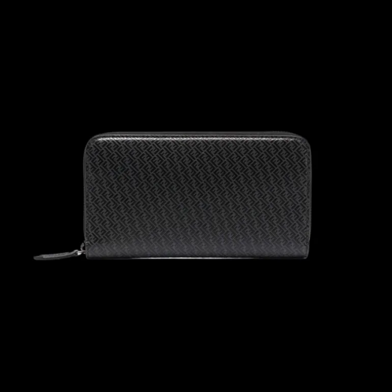 Portefeuille compagnon cuir gris FF noir