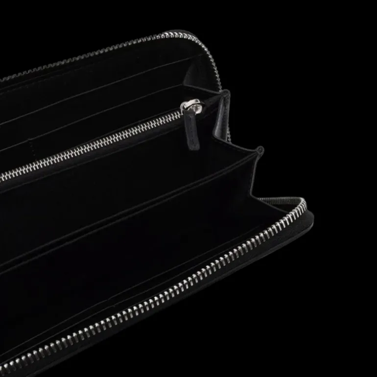 Portefeuille compagnon cuir gris FF noir