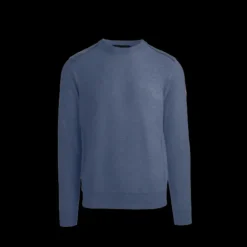 Pull CANADA GOOSE Dartmouth col rond coton bleu jeans