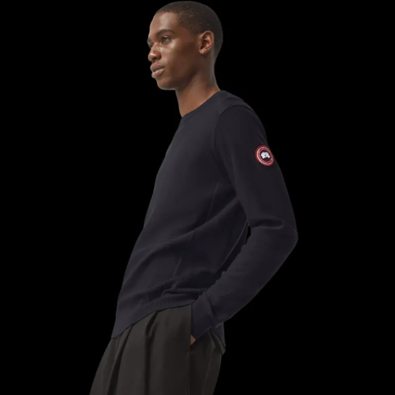 Pull CANADA GOOSE Dartmouth col rond coton noir