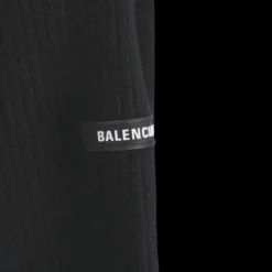 Pull col rond BALENCIAGA laine grise logo gomme manche