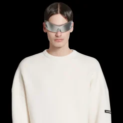 Pull col rond BALENCIAGA Fit large maille laine double écrue