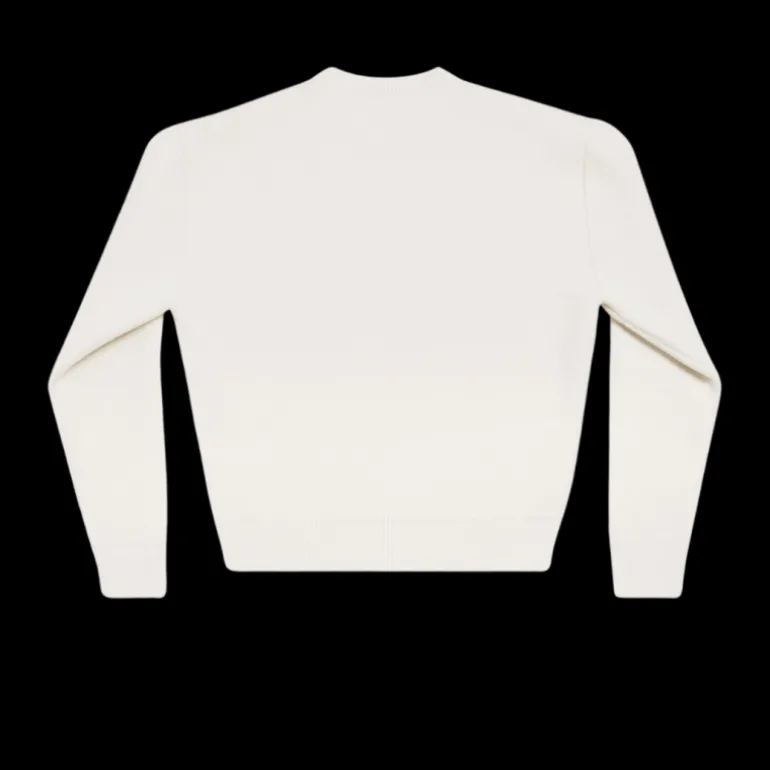 Pull col rond BALENCIAGA Fit large maille laine double écrue