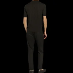 Pull col rond DOLCE & GABBANA en jacquard de soie noir logo DG