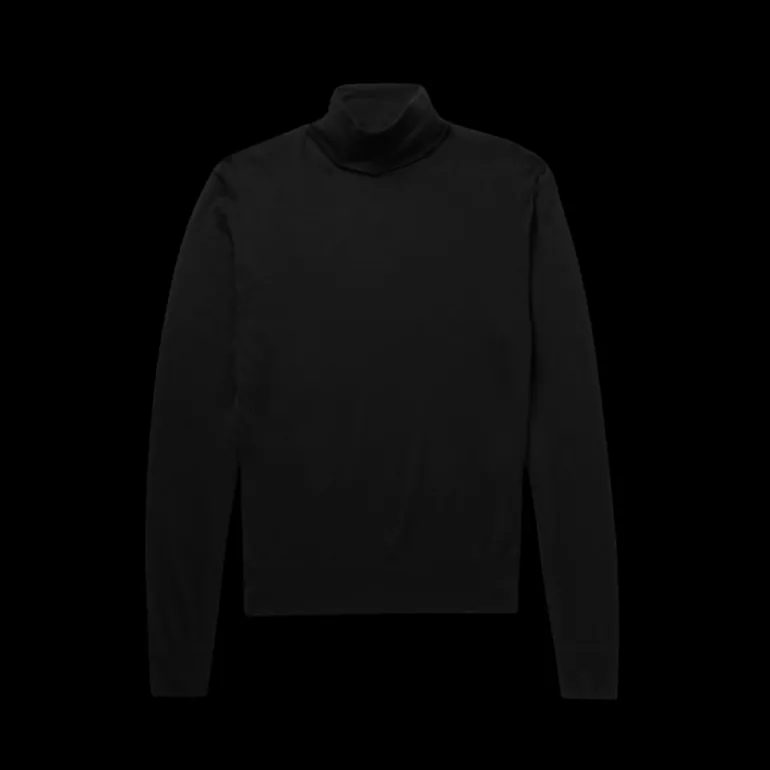 Pull col roulé TOM FORD mélange cachemire soie noir