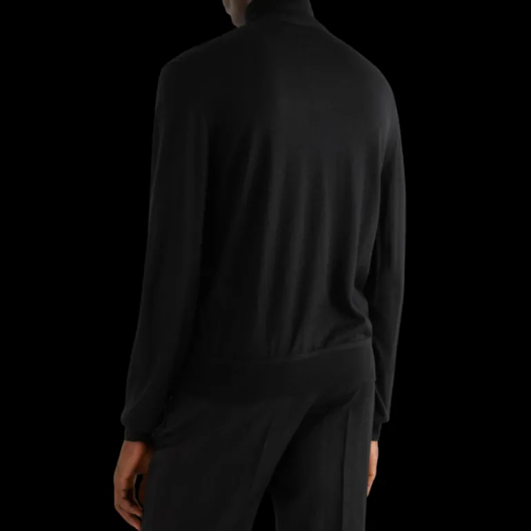 Pull col roulé TOM FORD mélange cachemire soie noir