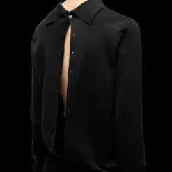 Pull dos à devant LOEWE polo maille soie noire