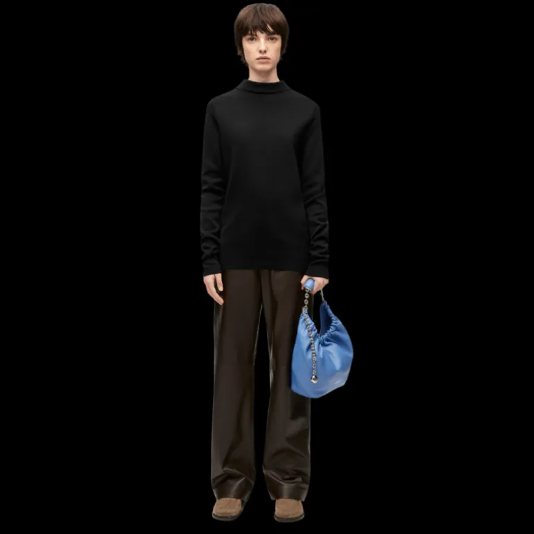 Pull dos à devant LOEWE polo maille soie noire