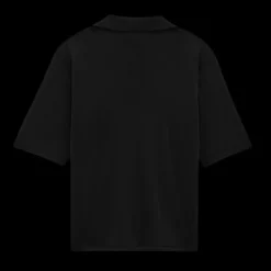 pull polo SAINT LAURENT manche courte laine responsable noir poche