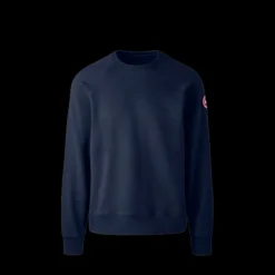 Pull Sweatshirt CANADA GOOSE col rond Huron Coton Bleu marine