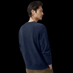 Pull Sweatshirt CANADA GOOSE col rond Huron Coton Bleu marine
