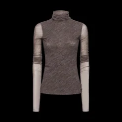 Pull-over PHILOSOPHY DI LORENZO SERAFINI col roulé tulle stretch gris