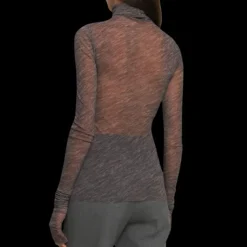 Pull-over PHILOSOPHY DI LORENZO SERAFINI col roulé tulle stretch gris