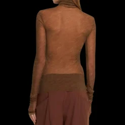 Pull-over PHILOSOPHY DI LORENZO SERAFINI col roulé tulle stretch marron