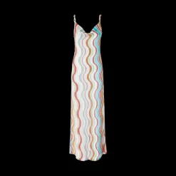 Robe cache-cœur MISSONI longue rayon fibre métal vague multicolore
