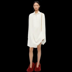 Robe chemise LOEWE courte coton blanc rayures Chaîne donut amovible