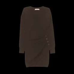 Robe courte PHILOSOPHY Col V Cache-cœur laine mélangée marron