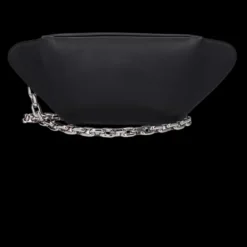 Sac Banane ALEXANDER MCQUEEN cuir noir poche zippée chaine argent