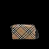 Sac bandoulière BURBERRY Check beige broderie cavalier