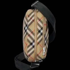 Sac bandoulière BURBERRY Check beige broderie cavalier