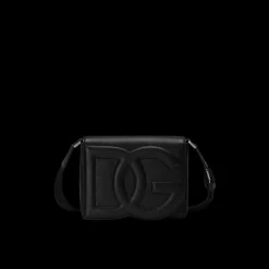 Sac bandoulière DOLCE & GABBANA cuir de cerf noir DG matelassé effet 3D