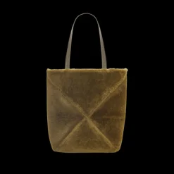 Sac Cabas porté main LOEWE Puzzle Fold Shearling Kaki