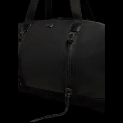 Sac de sport MONCLER Tech imperméable nylon noir bordure cuir logo métal noir