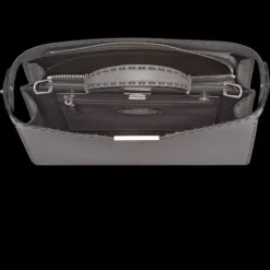 Sac FENDI Peekaboo ISeeU Medium Selleria cuir gris surpiqué