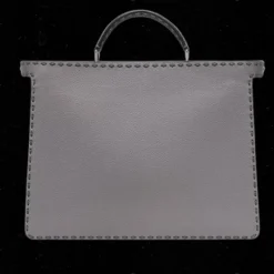 Sac FENDI Peekaboo ISeeU Medium Selleria cuir gris surpiqué