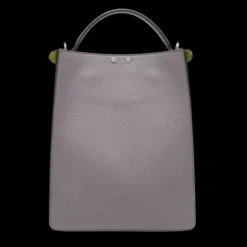 Sac FENDI Peekaboo X-lite cuir gris surpiqué bandoulière