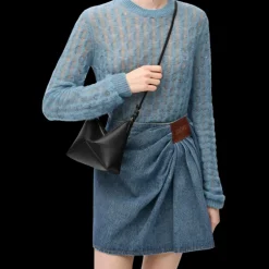 Sac pochette LOEWE Puzzle Fold Pouch cuir veau nappa brillant noir