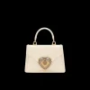 Sac porté main DOLCE & GABBANA Dévotion Petit cuir écru Cœur Or
